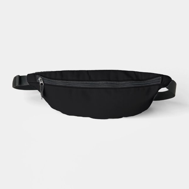 Jet Black Solid Colour Bum Bags (Front)