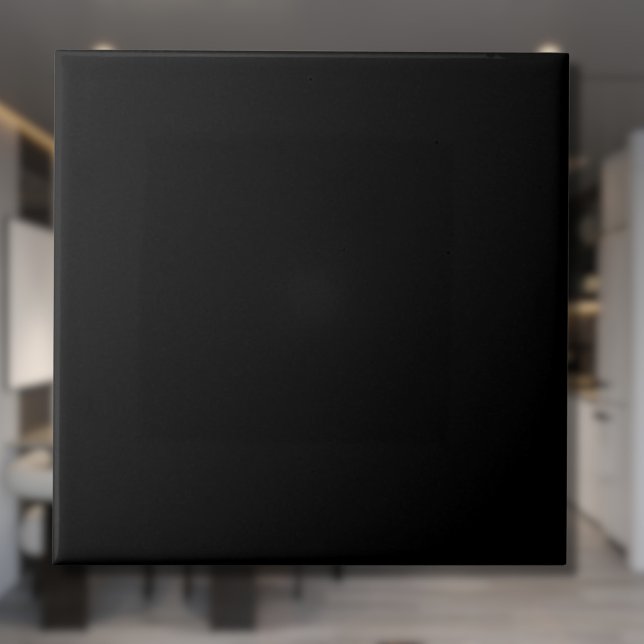 Jet Black Solid Colour | Classic Elegant Ceramic Tile (Creator Uploaded)