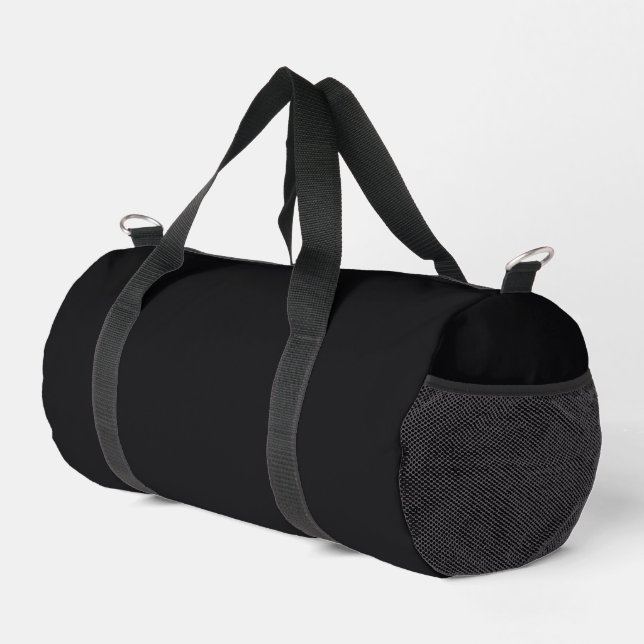 Jet Black Solid Colour Duffle Bag (Right Corner)