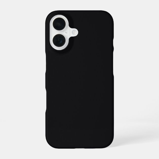Jet Black Solid Colour iPhone 16 Case (Back)