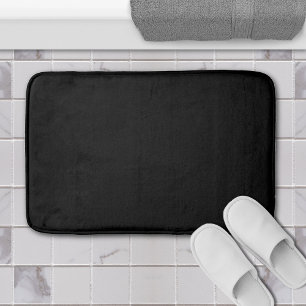 Jet Black Solid Colour Simple Minimalist Bath Mat