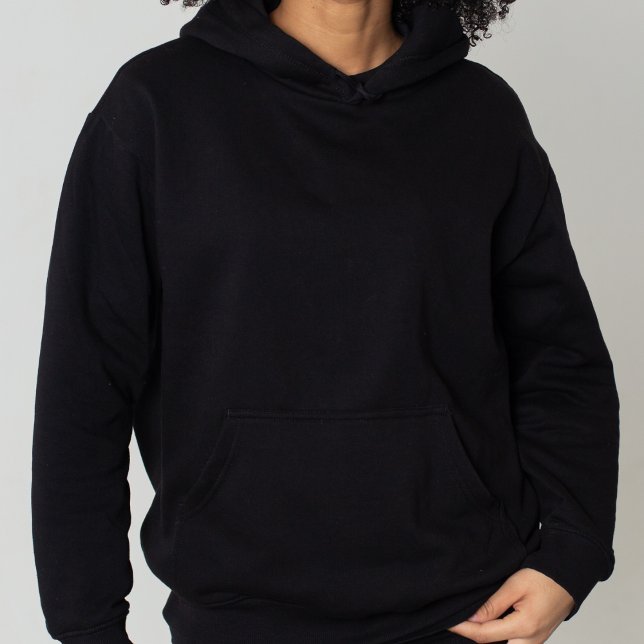 Jet Black Solid Colour Simple Minimalist Hoodie (Jet Black Solid Color Simple Minimalist Hoodie)