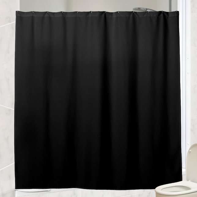 Jet Black Solid Colour Simple Minimalist Shower Curtain (Jet Black Solid Color Simple Minimalist Shower Curtain)