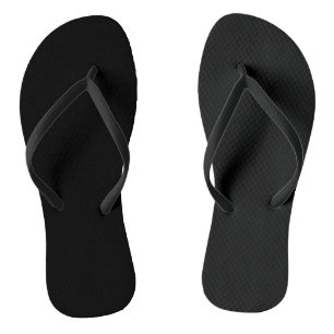 Jet Black Solid Colour Simple Minimalist Thongs