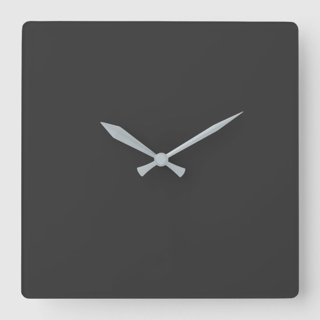 Jet Black Square Wall Clock (Front)