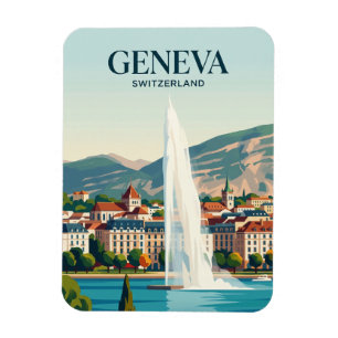 Jet d'Eau Switzerland Magnet