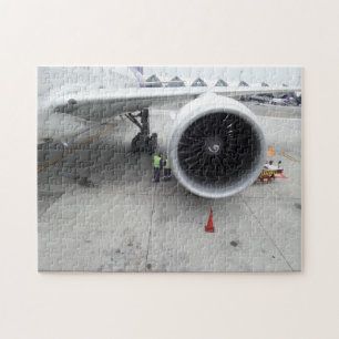 Jet Engine Photo Puzzle with Gift Box