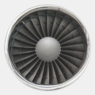 Jet Engine Turbine Fan Classic Round Sticker