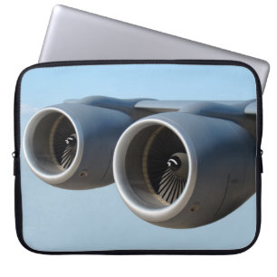 Jet Engines in Blue Sky Laptop Sleeve