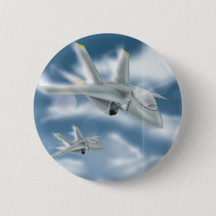 Jet Fighter Aircraft 6 Cm Round Badge