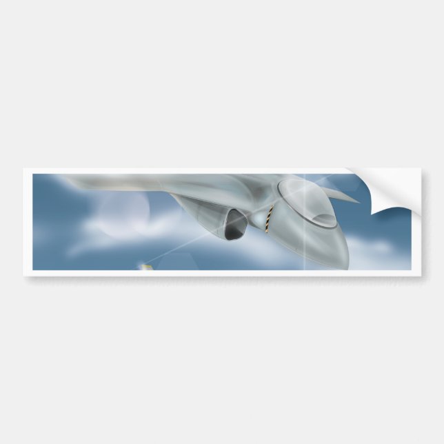 Jet Fighter Aircraft Bumper Sticker (Front)