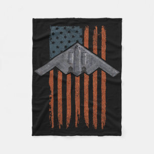 Jet Fighter And B-2 Spirit Bomber Patriotic Art 4t Fleece Blanket
