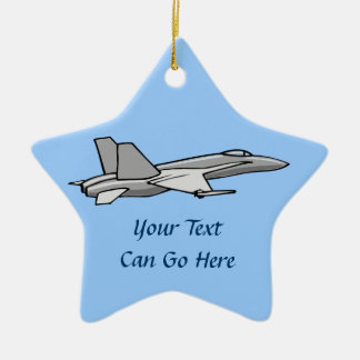 Jet Fighter F18 Hornet Aeroplane Plane Pilot Desig Ceramic Tree Decoration