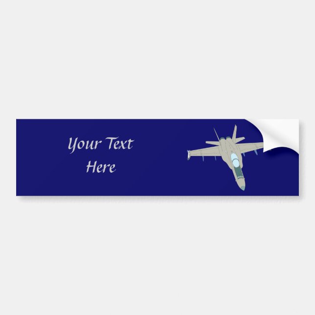Jet Fighter F18 Hornet Design Bumper Sticker (Front)
