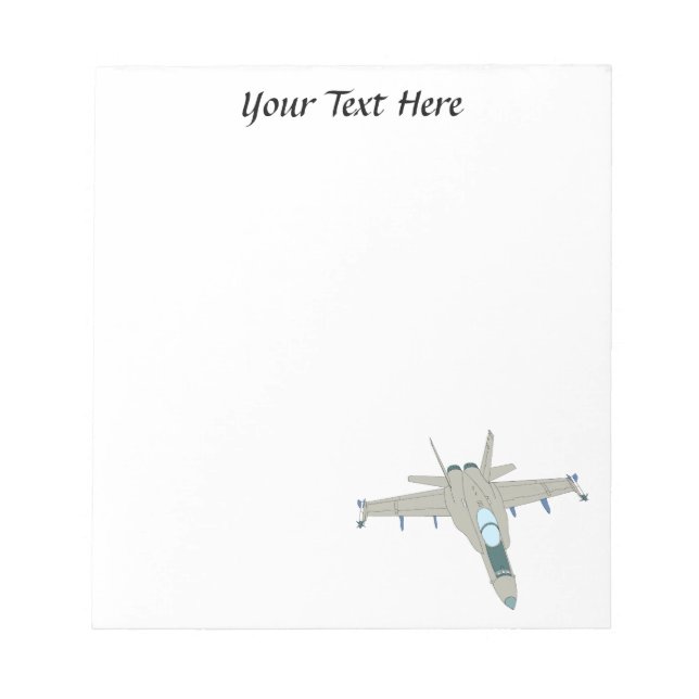 Jet Fighter F18 Hornet Design Notepad (Front)