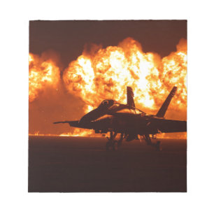 Jet Fighter Flames Notepad