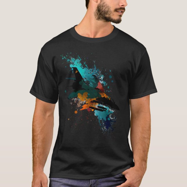 Jet fighter  pilot colourful colours fighter jet m T-Shirt (Front)