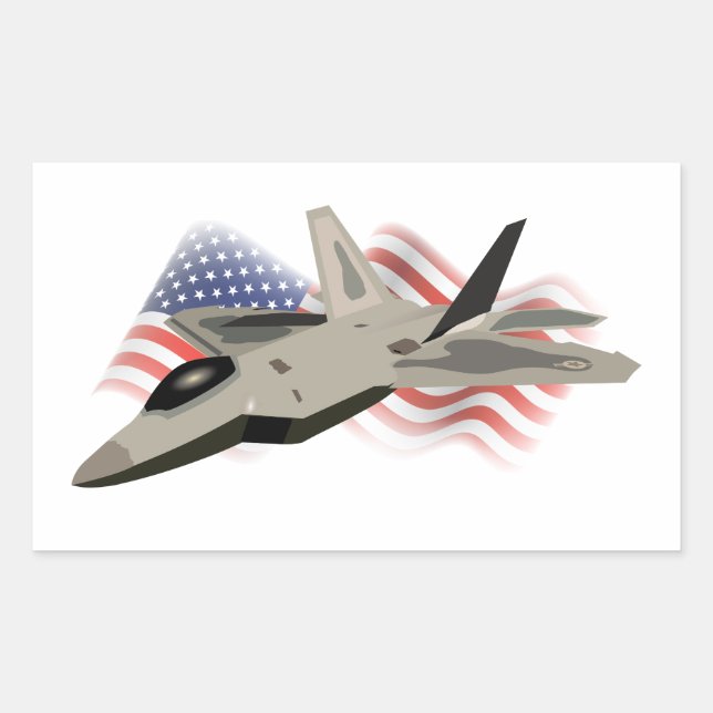 Jet Fighter Rectangular Sticker (Front)