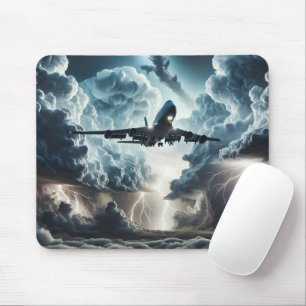 Jet Flying Through a Storm Mouse Pad