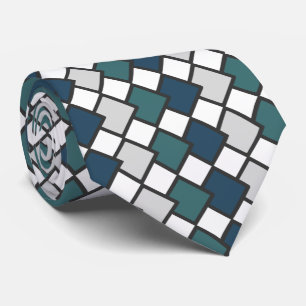 Jet Ming indigo Dye Blue Geometric Diamond Shape Tie