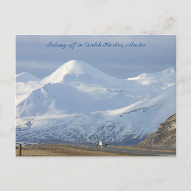 Jet on the Runway in Dutch Harbour, Alaska Postcard (Front)