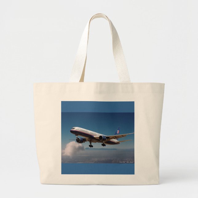 Jet over LA Large Tote Bag (Front)