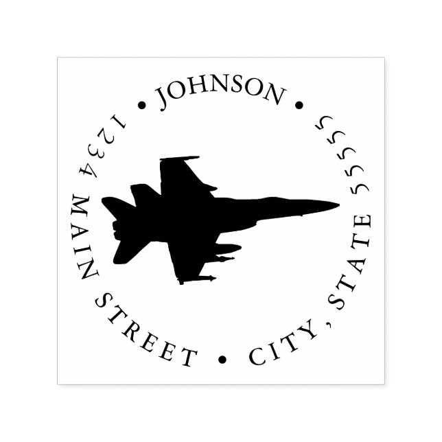Jet Pilot Silhouette Return Label Self-inking Stamp (Design)