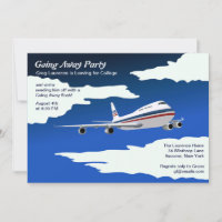 Jet Plane Going Away Party Invitation