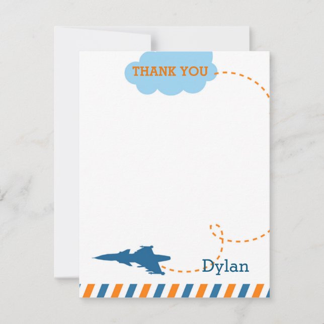 Jet Plane Thank You Card - Fighter Plane (Front)
