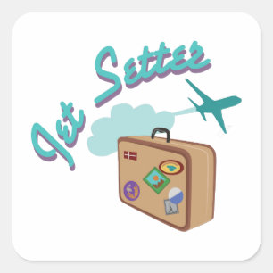 Jet Setter Square Sticker