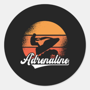 Jet Ski Adrenaline Jet Skiing Water Sports Jetski Classic Round Sticker