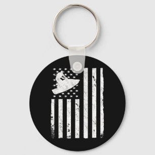 Jet Ski American Usa Flag Jetski Key Ring