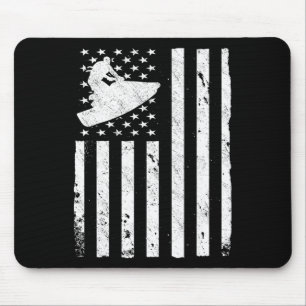 Jet Ski American Usa Flag Jetski  Mouse Pad