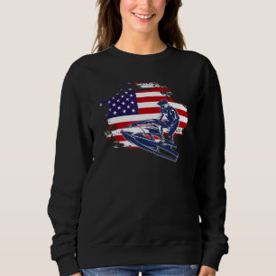 Jet Ski American USA Flag Jetski Rider Sweatshirt