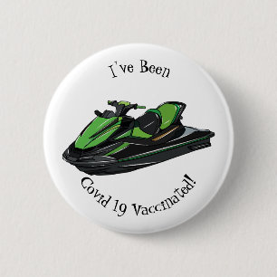 Jet ski cartoon illustration 6 cm round badge