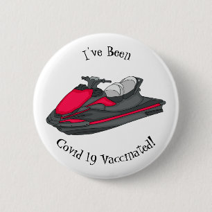Jet ski cartoon illustration 6 cm round badge