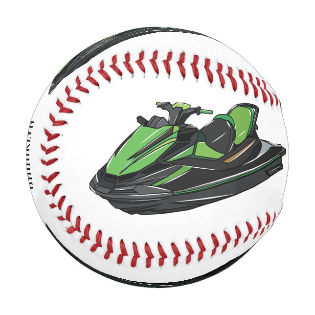 Jet ski cartoon illustration baseball (Front Left)