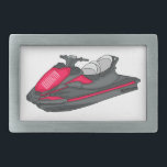 Jet ski cartoon illustration belt buckle<br><div class="desc">Jet ski cartoon illustration</div>