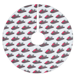 Jet ski cartoon illustration brushed polyester tree skirt