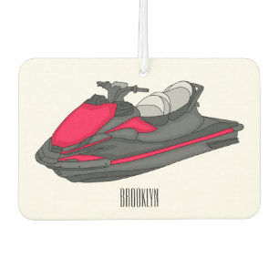 Jet ski cartoon illustration car air freshener