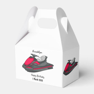 Jet ski cartoon illustration favour box