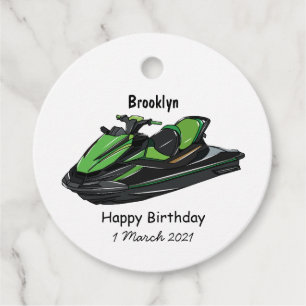 Jet ski cartoon illustration favour tags