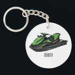 Jet ski cartoon illustration key ring<br><div class="desc">Jet ski cartoon illustration</div>