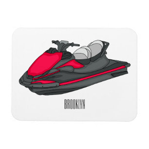 Jet ski cartoon illustration magnet