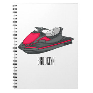 Jet ski cartoon illustration notebook