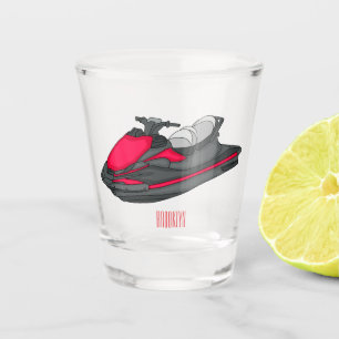 Jet ski cartoon illustration shot glass