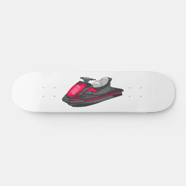 Jet ski cartoon illustration skateboard (Horz)