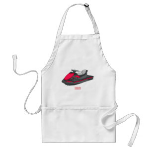 Jet ski cartoon illustration standard apron