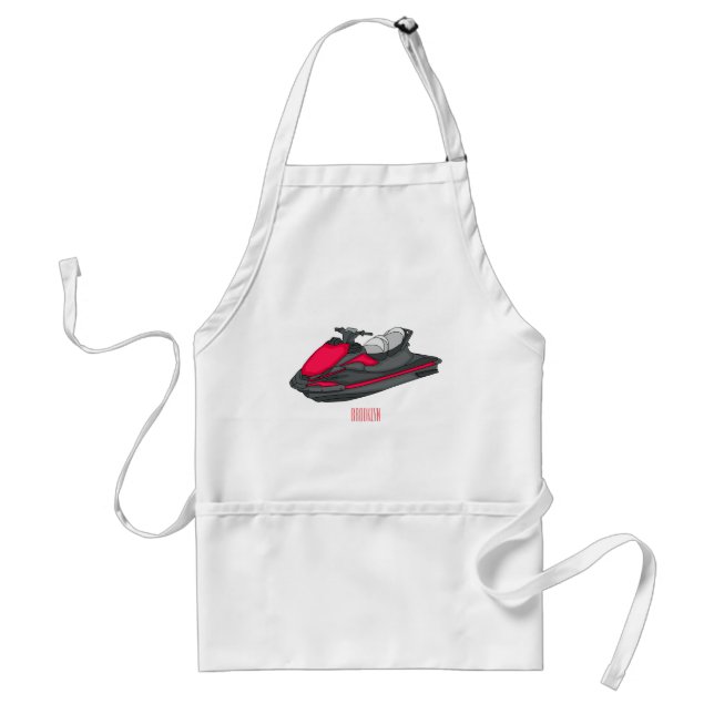 Jet ski cartoon illustration standard apron (Front)