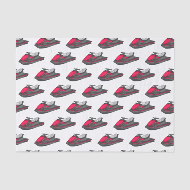 Jet ski cartoon illustration tissue paper (Front)